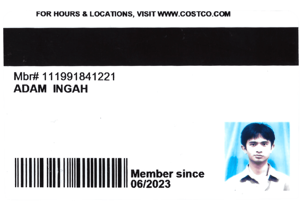 Costco membership card